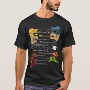 Viele akustische Bass Electric Gitarren Rock Playe T-Shirt