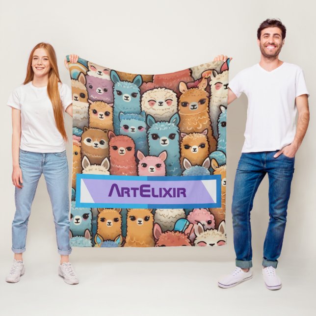 Viele Alpaca Llama Fleecedecke (Beispiel)