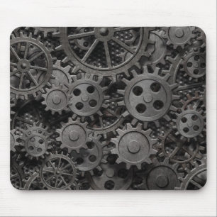 Viele alte rostige Metallzahnräder oder Maschinent Mousepad