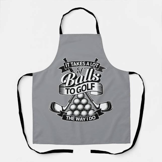 Viele Bälle - lustiger Golf Schürze (Vorderseite)