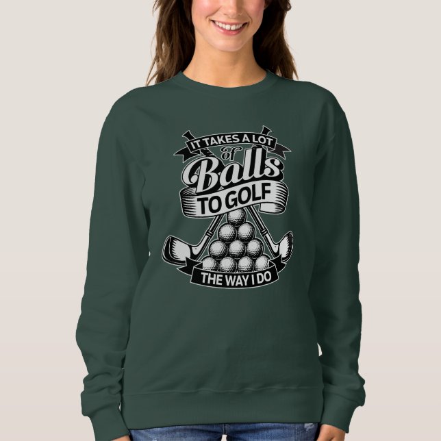 Viele Bälle - lustiger Golf Sweatshirt (Vorderseite)