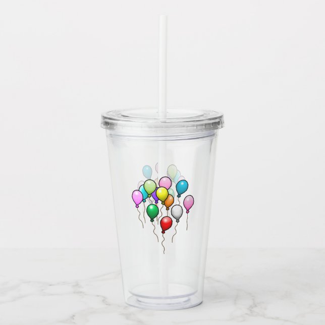 Viele Balloons Acryltrinkbecher (Vorderseite)