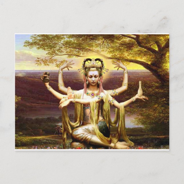 Viele bewaffneten Kwan Yin Postkarte (Vorderseite)
