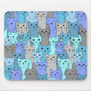 Viele blaue Katzen Design Mousepad