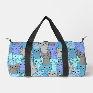 Viele Blue Cats Design Duffle Tasche