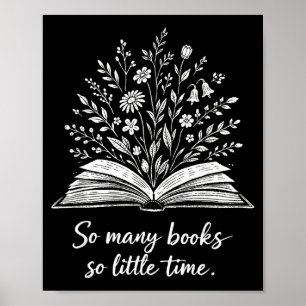 Viele Bücher wenig Zeit Bücherwurm Klassiker Poster