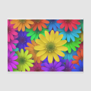 Viele bunte Daisy-Blume Seidenpapier