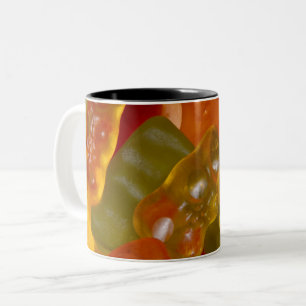 Viele bunte Gelee-Babys... Zweifarbige Tasse