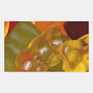 Viele bunte Gummibärchen Rechteckiger Aufkleber