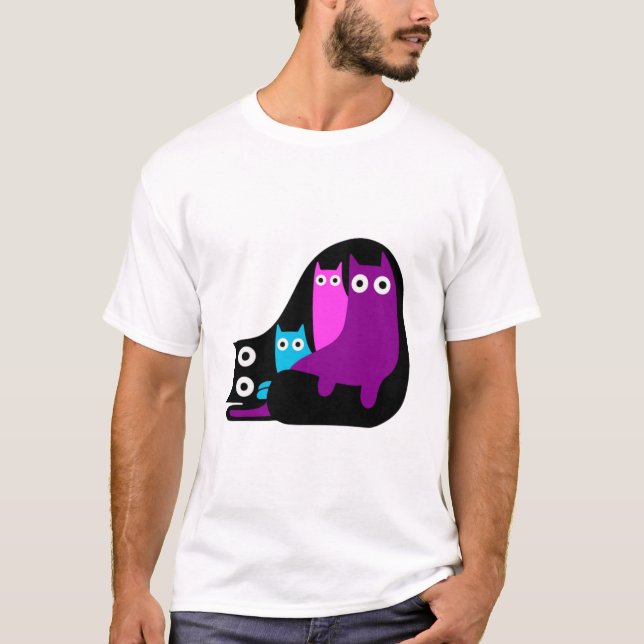 Viele bunte Katzen  T-Shirt (Vorderseite)