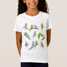 Viele bunte Parakets - niedliche kleine Vögel T-Shirt
