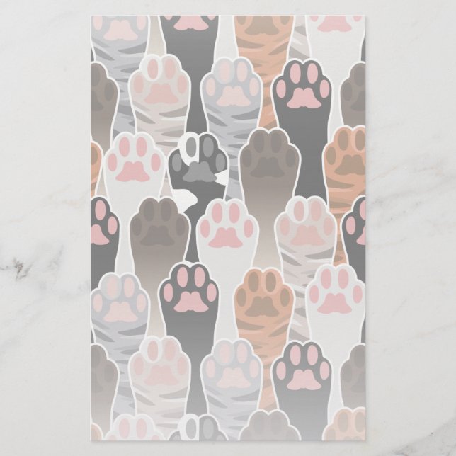 Viele Cat Paws Muster Briefpapier (Vorderseite)