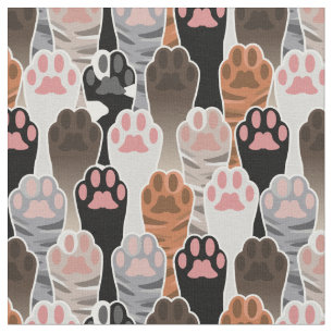 Viele Cat Paws Muster Stoff