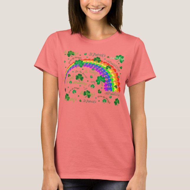 Viele Cloverlies und Regenbogen T-Shirt (Vorderseite)