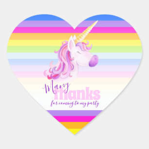 Viele Dank Unicornregenbogen-Partyaufkleber Herz-Aufkleber