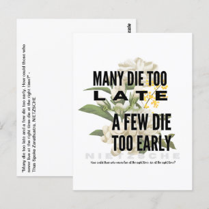 Viele die zu spät und ein paar zu früh. NIETZSCHE Postkarte