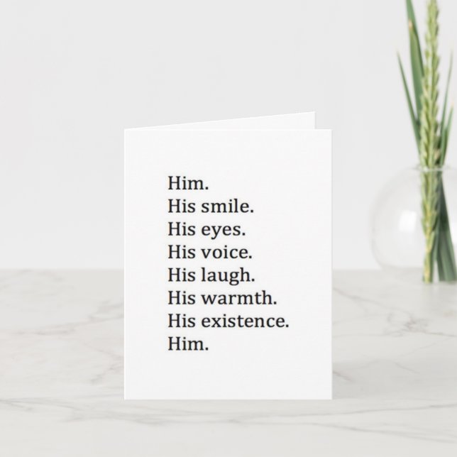 VIELE DINGE, DIE ICH LIEBE ÜBER *HIM* UNSER 1. JAH KARTE (Vorderseite)