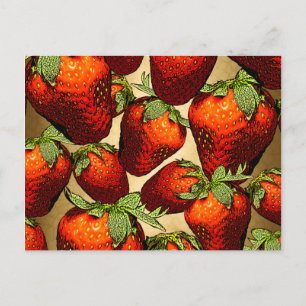 Viele Erdbeeren Postkarte