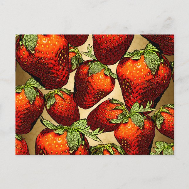 Viele Erdbeeren Postkarte (Vorderseite)