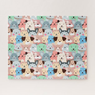 Viele farbenfrohe Hunde Design Jigsaw Puzzle