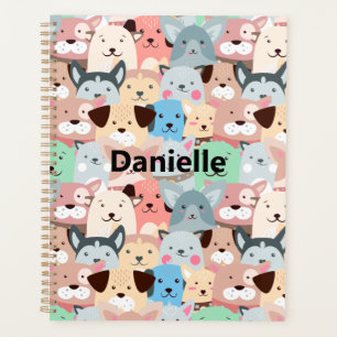 Viele farbenfrohe Hunde Designplaner Planer