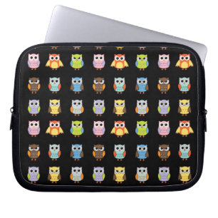 Viele farbenfrohe Niedliche Owls Muster Laptopschutzhülle