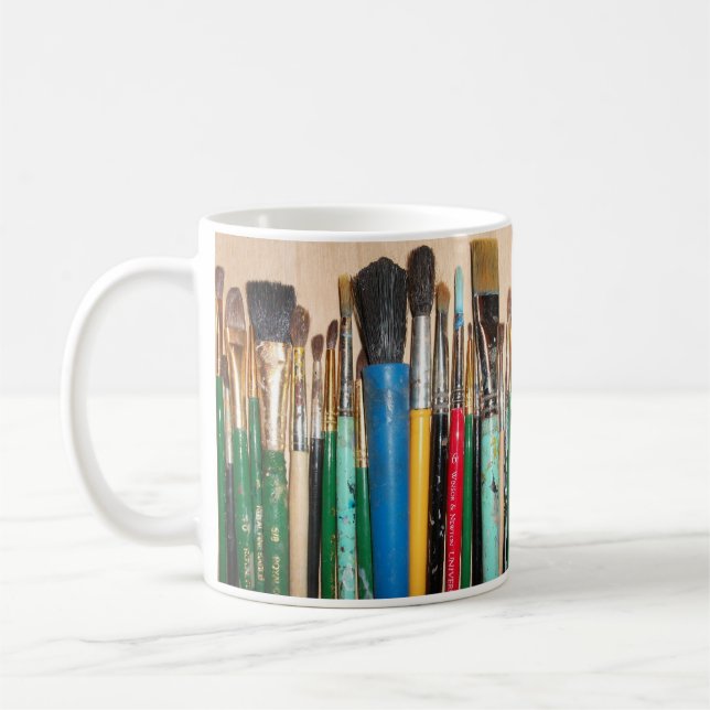 Viele farbenfrohe Pinsel Kaffeetasse (Links)