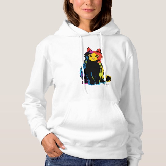 Viele farbige Katze Hoodie (Vorderseite)