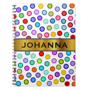 Viele farbige Kreise + Individuelle Name-Notebook Notizblock