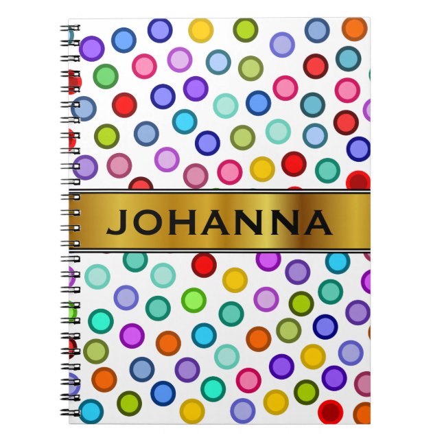 Viele farbige Kreise + Individuelle Name-Notebook Notizblock (Vorderseite)