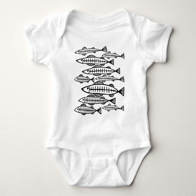 Viele Fische Baby Strampler (Vorderseite)