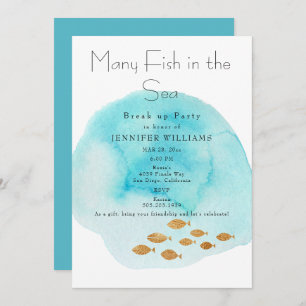 Viele Fische im Meer brechen die Party Einladung a