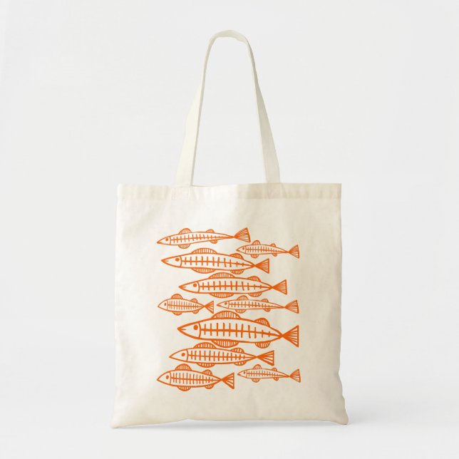 Viele Fische - Orange Tragetasche (Vorne)