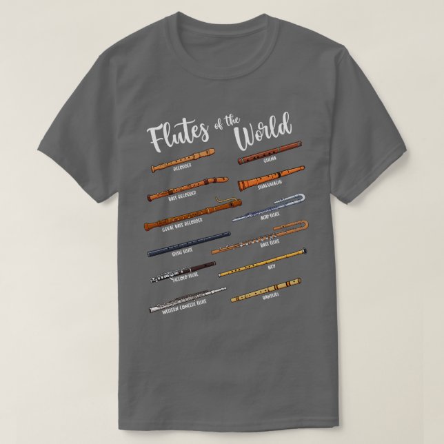 Viele Flöten der Welt Flute T-Shirt (Design vorne)