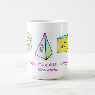 Viele Formen, viele Farben eine Welt Tasse