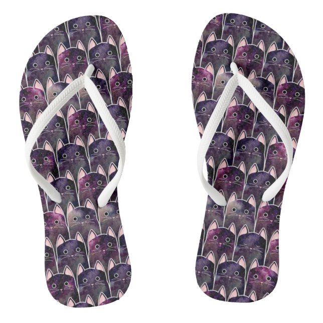 Viele Galaxy Cats Muster Flip Flops (Fußbett)