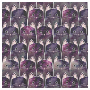 Viele Galaxy Cats Muster Stoff