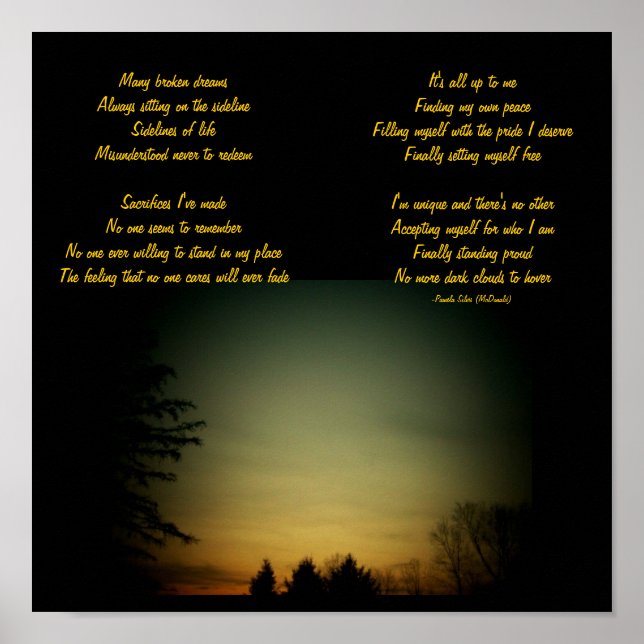 Viele gebrochene Träume...Gedicht/Texte Poster by  (Vorne)