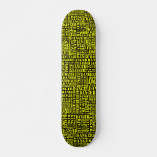 Viele Gefahren - Gelb auf schwarz Skateboard