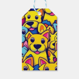 Viele gelbe Hunde Geschenkanhänger