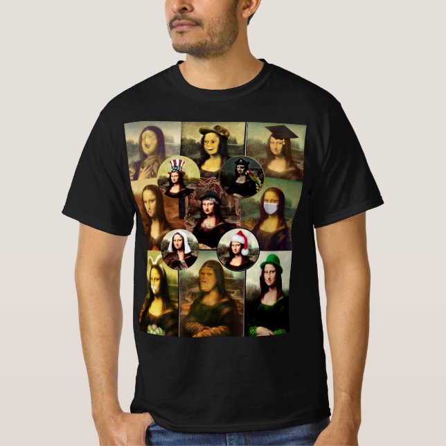 Viele Gesichter der Mona Lisa T-Shirt (Vorderseite)