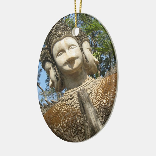 Viele Gesichter Wai ... Nong Khai, Isaan, Thailand Keramikornament (Links)