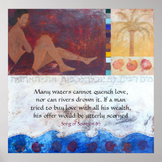 Viele Gewässer können die Liebe nicht löschen, n.. Poster