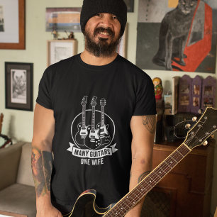Viele Gitarren, eine Ehefrau Lustiger Gitarrist-Sh T-Shirt