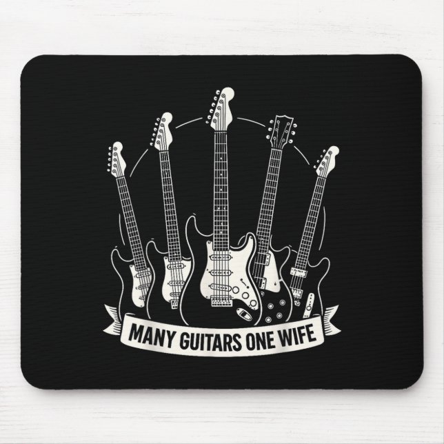 Viele Gitarren Eine Ehefrau Lustiger Musiker Gitar Mousepad (Vorne)