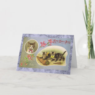 Viele glückliche Tage Vintage Cat Card Karte