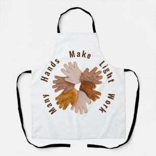 Viele Hände machen Licht arbeiten Toasthand Poster Schürze