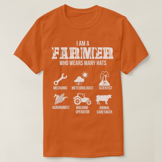 Viele Hats des Bauern T-Shirt (Design vorne)