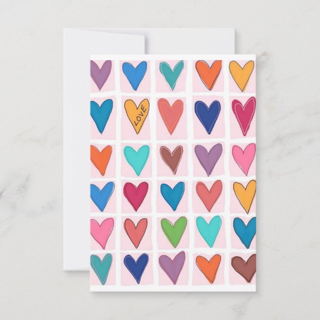 Viele Herzen Dankeskarte (Vorderseite)