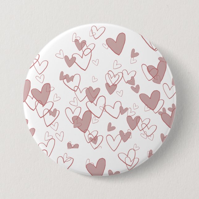 Viele Herzen großes rundes Abzeichen (7,6 cm) Button (Vorderseite)